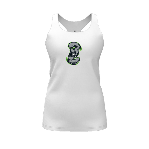 [CUS-DFW-RCBK-PER-WHT-FYS-LOGO1] Racerback Tank Top (Female Youth S, White, Logo 1)