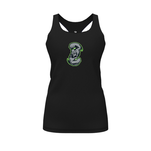 [FT0TRBBK-FYS-LOGO1] Decker Racerback Tank Top (Female Youth S, Black, Logo 1)