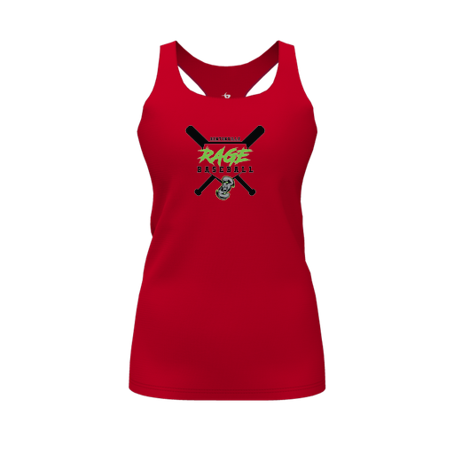 [CUS-DFW-RCBK-PER-RED-FYS-LOGO2] Racerback Tank Top (Female Youth S, Red, Logo 2)