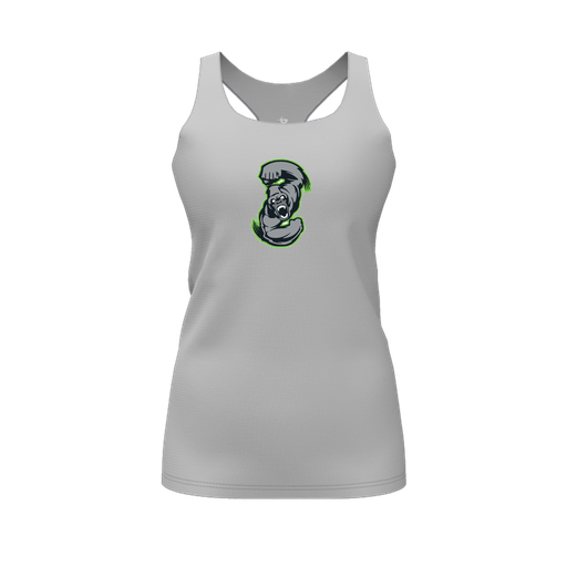 [FT0TRBGY-FYS-LOGO1] Decker Racerback Tank Top (Female Youth S, Gray, Logo 1)