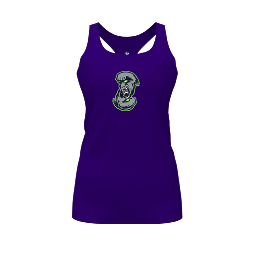 [FT0TRBPP-FYS-LOGO1] Decker Racerback Tank Top (Female Youth S, Purple, Logo 1)