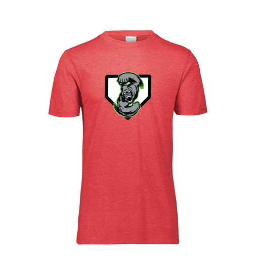 [FTSCUBRD-YS-LOGO3] Decker Youth Tri-Blend T-Shirt - Short Sleeve (Youth S, Red, Logo 3)