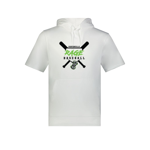 [6871.005.S-LOGO2] Men's Dri Fit Short Sleeve Hoodie (Adult S, White, Logo 2)