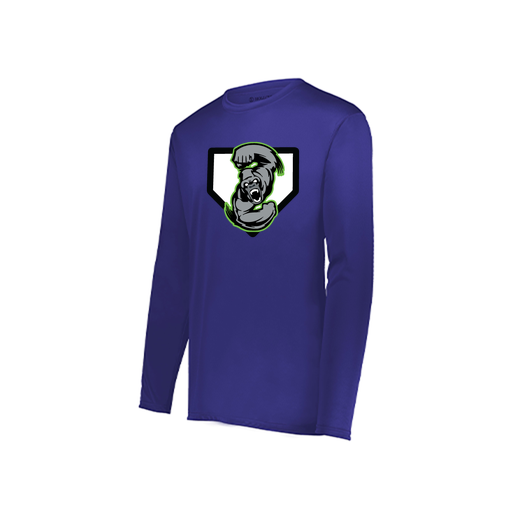 [222822.747.XS-LOGO3] Men's LS Smooth Sport Shirt (Adult XS, Purple, Logo 3)