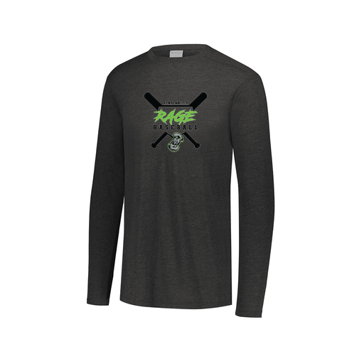 [FTLCUBBK-AXS-LOGO2] Decker Men's Tri-Blend T-Shirt - Long Sleeve (Adult XS, Black, Logo 2)