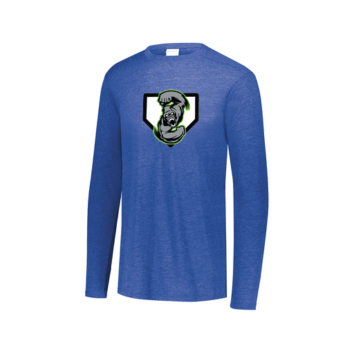 [FTLCUBRY-AXS-LOGO3] Decker Men's Tri-Blend T-Shirt - Long Sleeve (Adult XS, Royal, Logo 3)