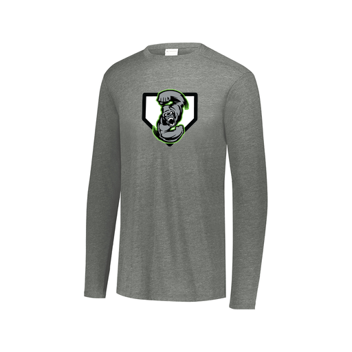 [FTLCUBGY-AXS-LOGO3] Decker Men's Tri-Blend T-Shirt - Long Sleeve (Adult XS, Gray, Logo 3)