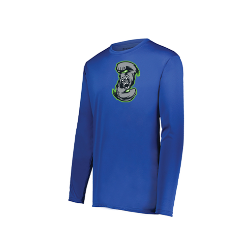 [222823.060.S-LOGO1] Youth LS Smooth Sport Shirt (Youth S, Royal, Logo 1)