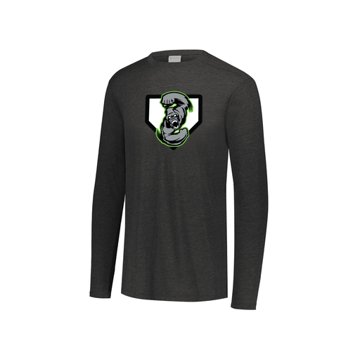[FTLCUBBK-YS-LOGO3] Decker Youth Tri-Blend T-Shirt - Long Sleeve (Youth S, Black, Logo 3)