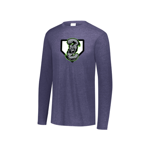 [FTLCUBNV-YS-LOGO3] Decker Youth Tri-Blend T-Shirt - Long Sleeve (Youth S, Navy, Logo 3)