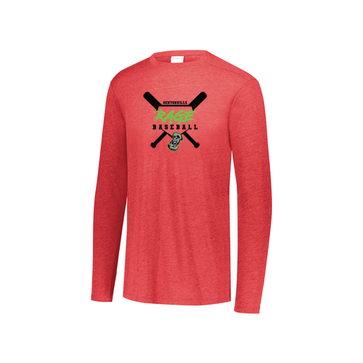 [FTLCUBRD-YS-LOGO2] Decker Youth Tri-Blend T-Shirt - Long Sleeve (Youth S, Red, Logo 2)