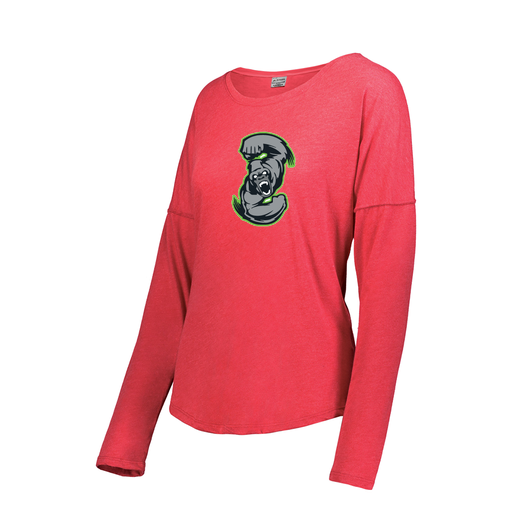 [3077.V96.XS-LOGO1] Ladies LS Ultra-blend T-Shirt (Female Adult XS, Red, Logo 1)